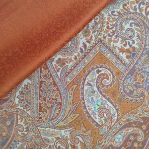 New Rust colour printed shawl- Silk-Cotton-Wool